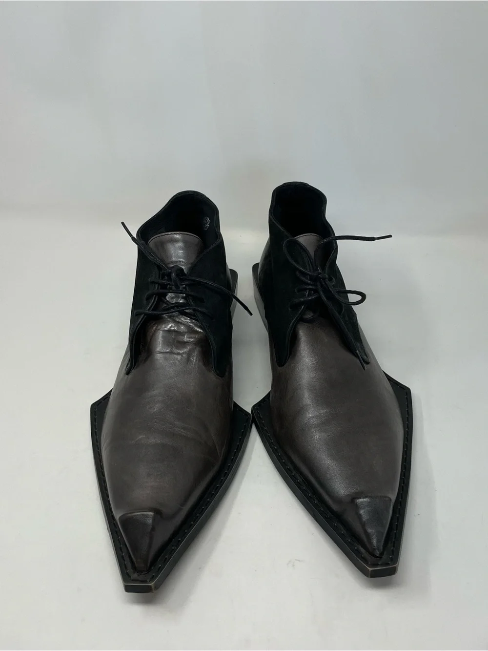 John Fluevog Black Lukas Pointed Toe Chukka Boots